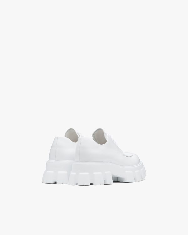 White Monolith brushed leather lace-up shoes - Image 3