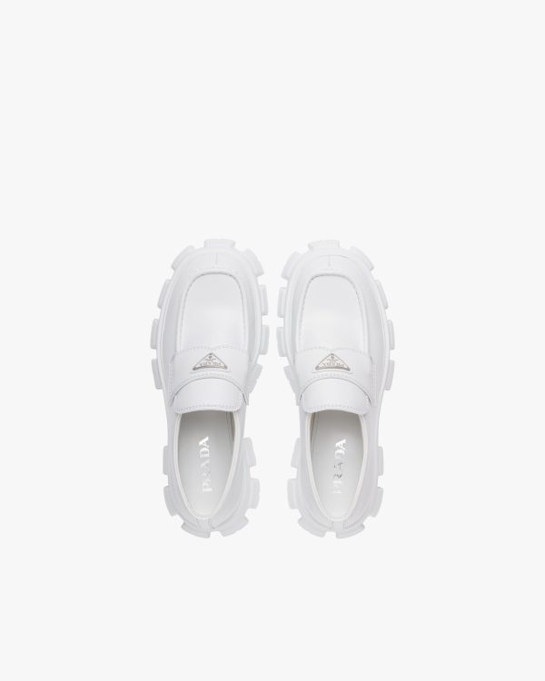 White Monolith brushed leather loafers - Image 4