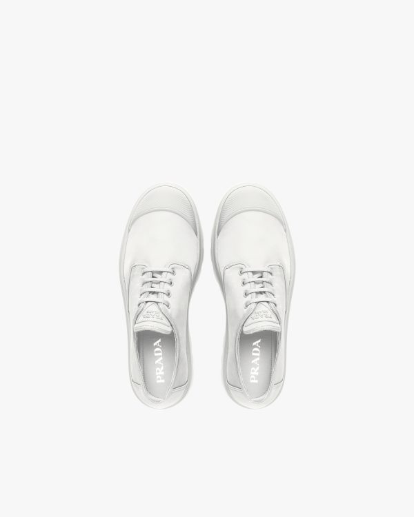 White Nylon fabric Derby shoes - Image 4