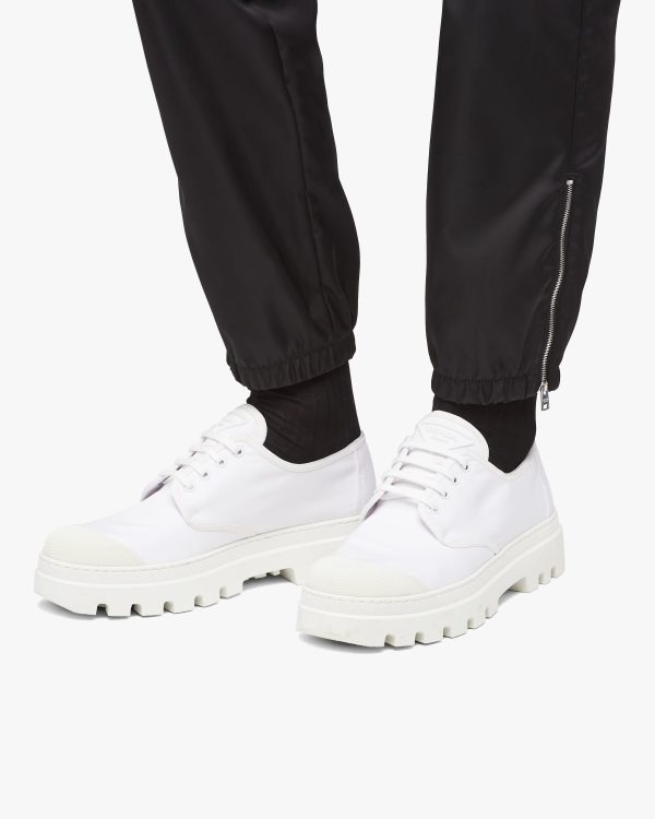 White Nylon fabric Derby shoes - Image 5