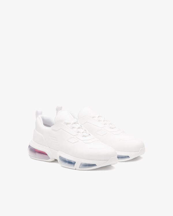 White Prada Collision Technical Fabric Sneakers