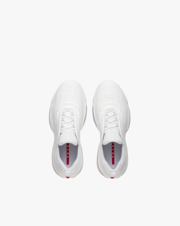 White Prada Collision Technical Fabric Sneakers - Image 4