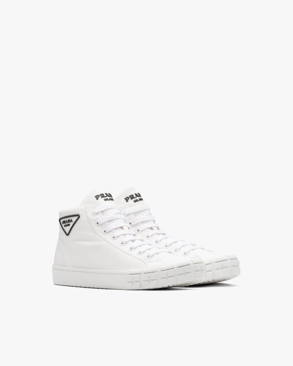 White Prada Wheel Cassetta high-top sneakers