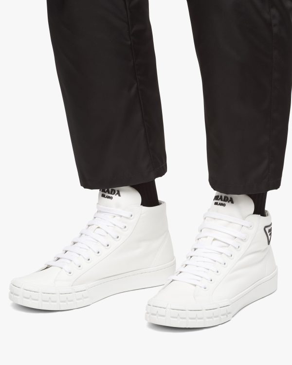 White Prada Wheel Cassetta high-top sneakers - Image 5
