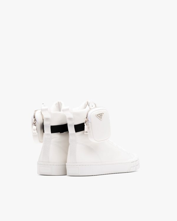 White Prada Wheel Re-Nylon high-top sneakers - Image 4
