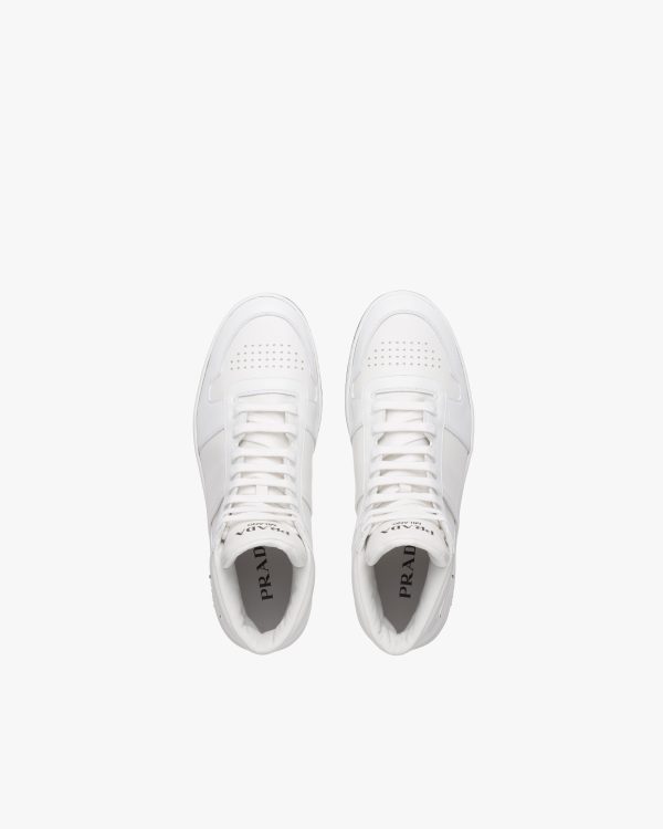 White/black Downtown leather high-top sneakers - Image 3