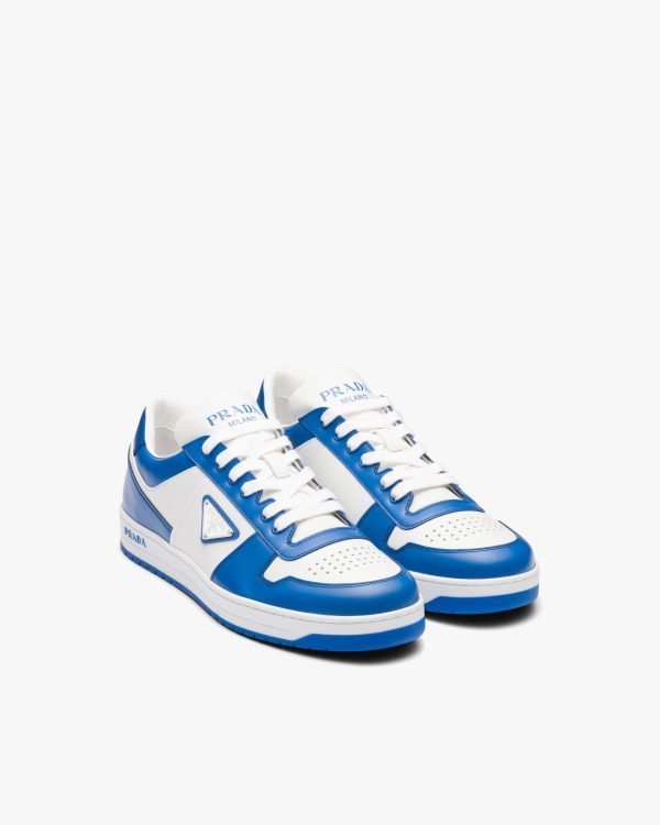 White/cobalt Blue Downtown leather sneakers