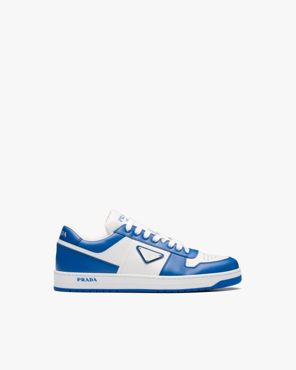 White/cobalt Blue Downtown leather sneakers - Image 2