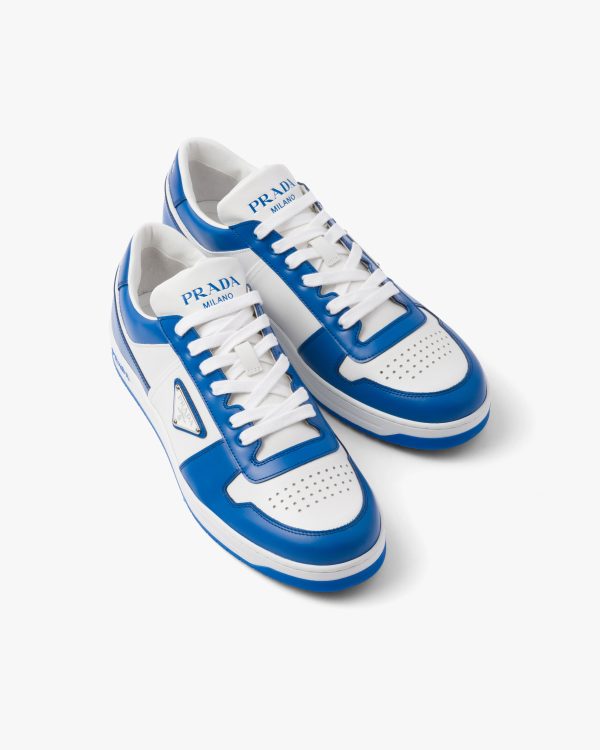 White/cobalt Blue Downtown leather sneakers - Image 3
