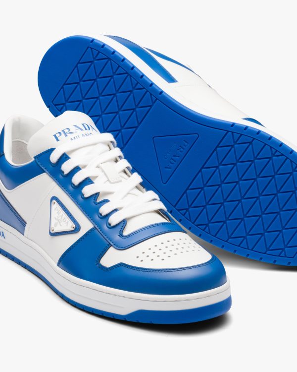 White/cobalt Blue Downtown leather sneakers - Image 5