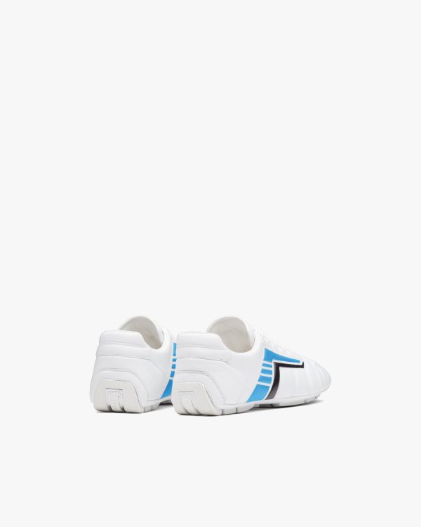 White/light Blue Prada Rev leather sneakers - Image 3
