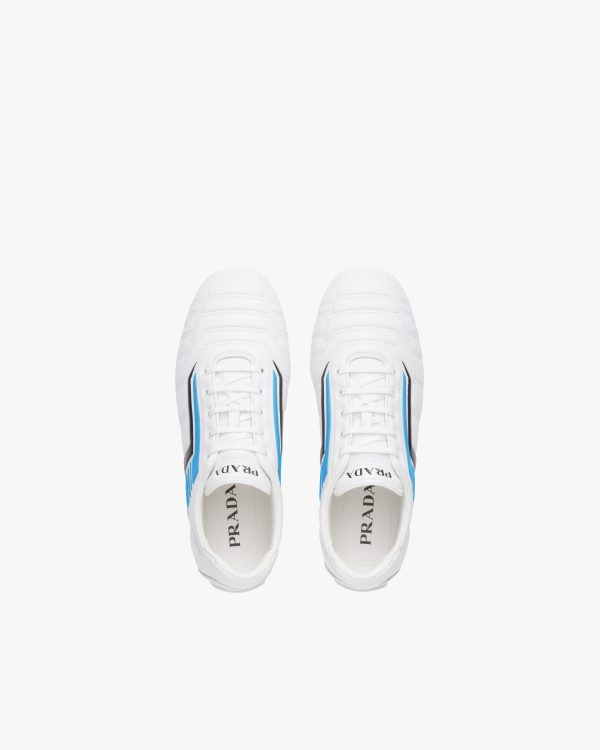 White/light Blue Prada Rev leather sneakers - Image 4