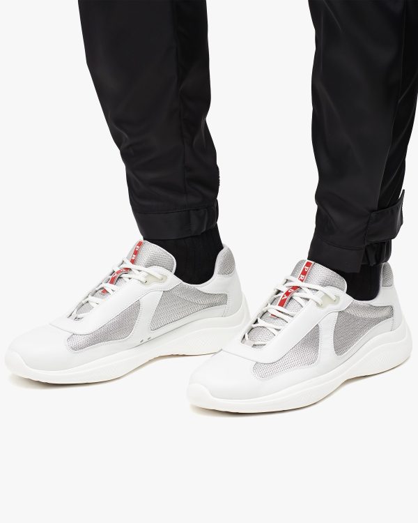 White/silver Prada Americas Cup sneakers - Image 5