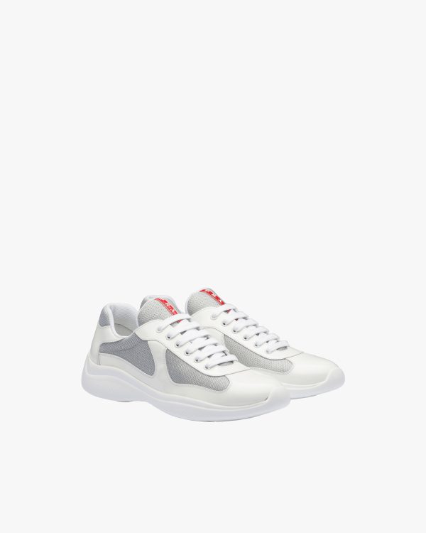 White/silver Prada Americas Cup sneakers
