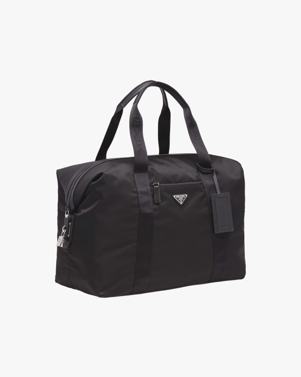 Black Re-Nylon and Saffiano leather duffle bag - Image 3