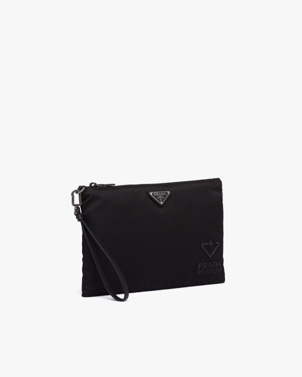 Black Re-Nylon and Saffiano leather pouch - Image 3