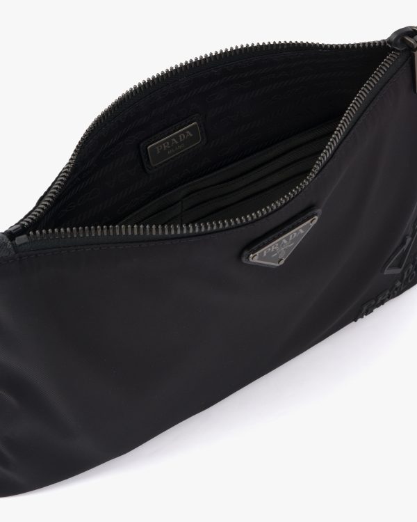 Black Re-Nylon and Saffiano leather pouch - Image 5