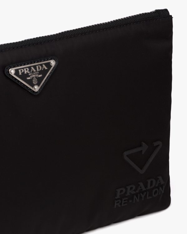 Black Re-Nylon and Saffiano leather pouch - Image 6