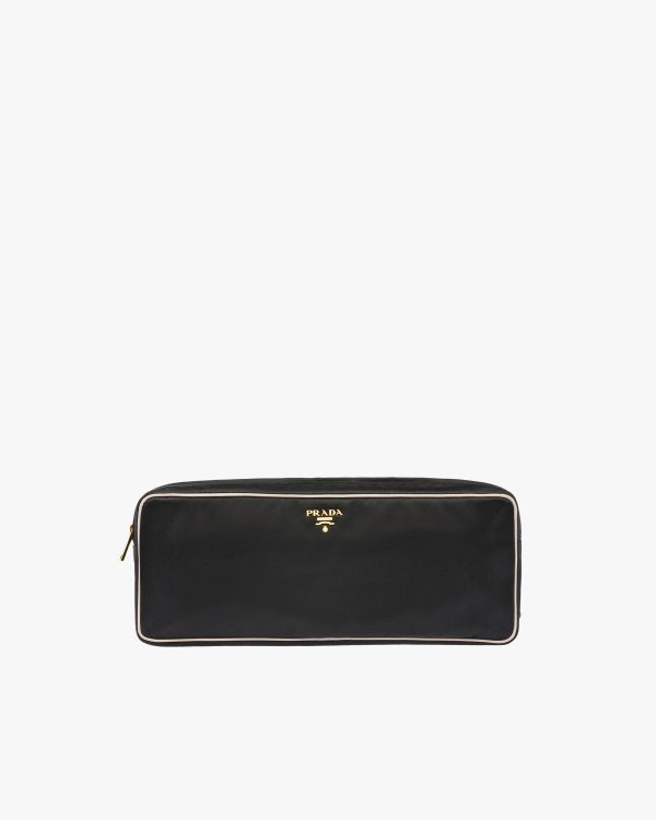 Black/chalk White Satin Slipper Travel Pouch
