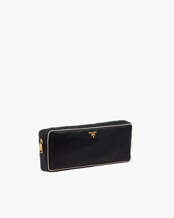 Black/chalk White Satin Slipper Travel Pouch - Image 3