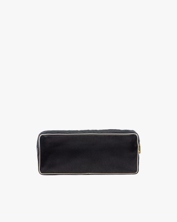 Black/chalk White Satin Slipper Travel Pouch - Image 4