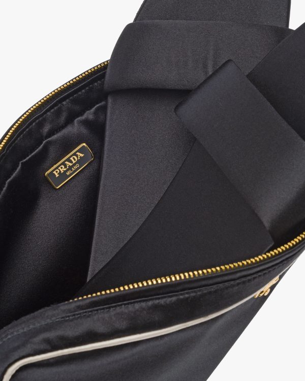 Black/chalk White Satin Slipper Travel Pouch - Image 5