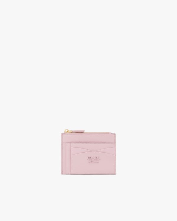 Alabaster Pink Saffiano and leather card holder