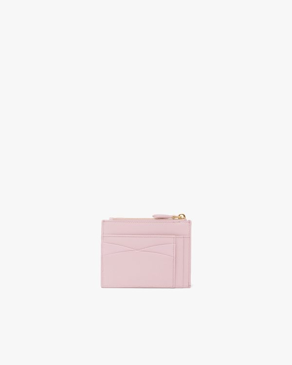 Alabaster Pink Saffiano and leather card holder - Image 2