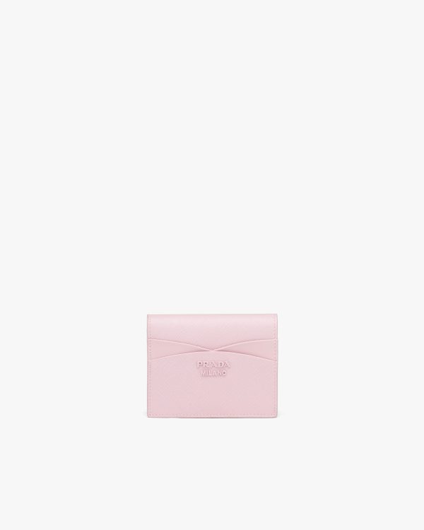 Alabaster Pink Small Saffiano and leather wallet