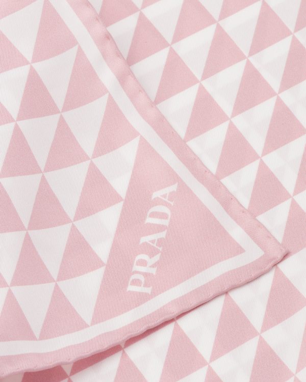 Alabaster White/white Printed twill scarf - Image 2