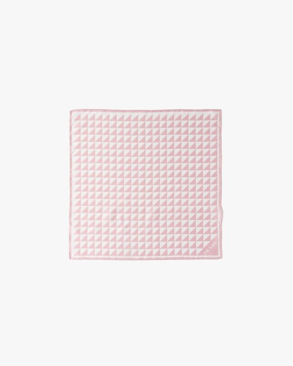 Alabaster White/white Printed twill scarf - Image 3