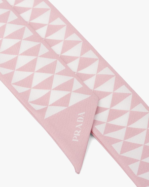 Alabaster White/white Printed twill scarf - Image 2