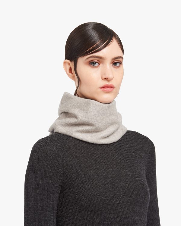 Albino/grey Double cashmere scarf - Image 2