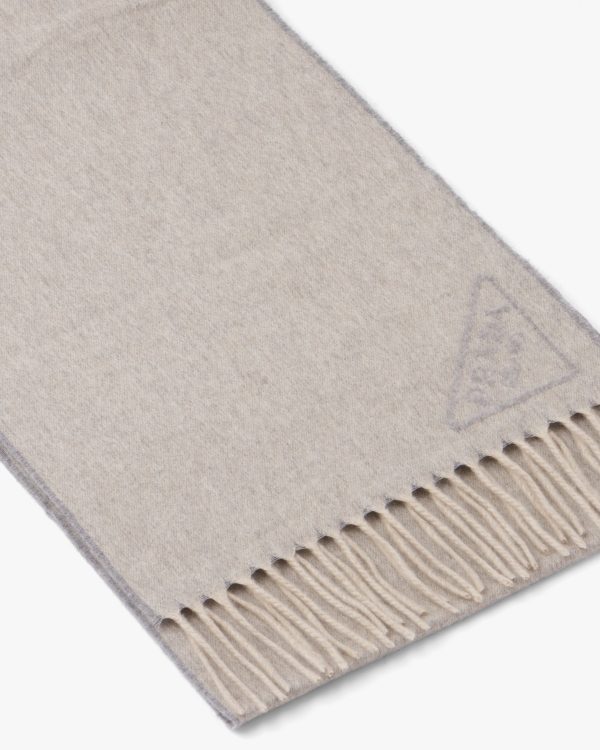 Albino/grey Double cashmere scarf - Image 4