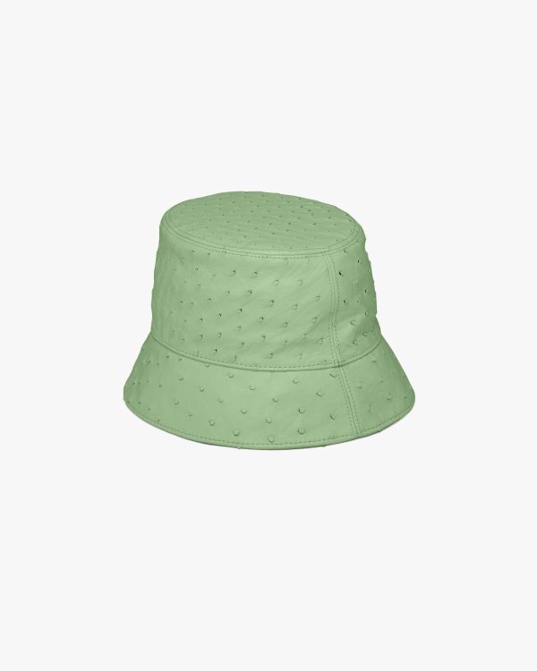 Aquamarine Ostrich leather bucket hat - Image 3