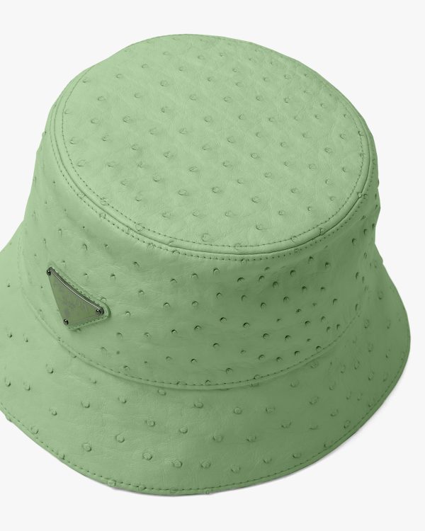 Aquamarine Ostrich leather bucket hat - Image 4