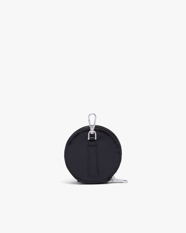 Black Brushed leather round mini-pouch - Image 2