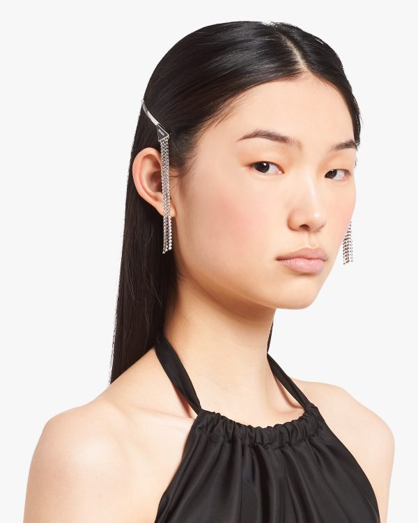 Black / Crystal Brass hair clip - Image 2