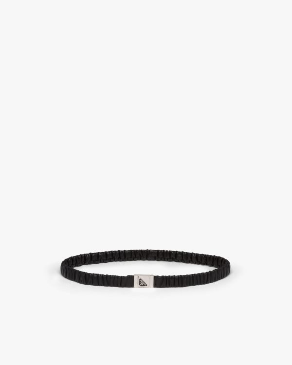 Black Elasticized nappa leather belt