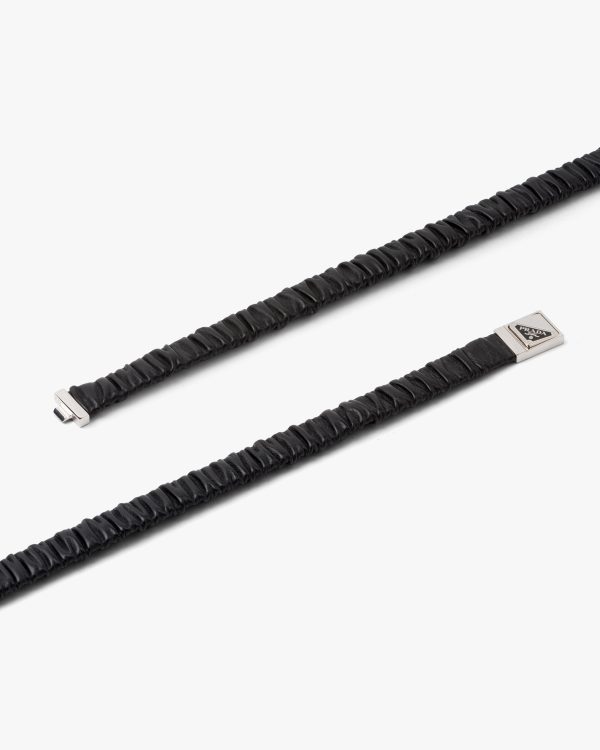 Black Elasticized nappa leather belt - Image 3