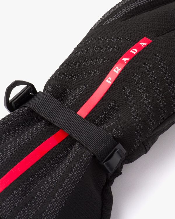 Black GORE-TEX leather and knit ski gloves - Image 3