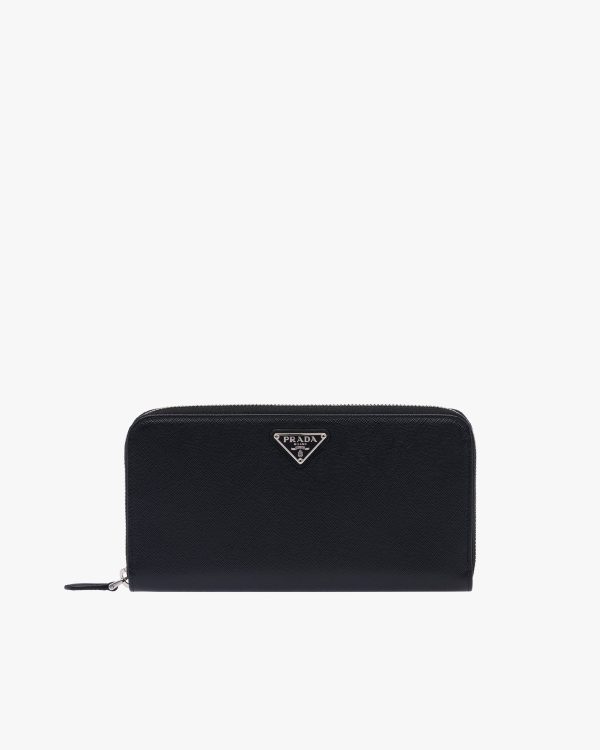 Black Large Saffiano Leather Wallet