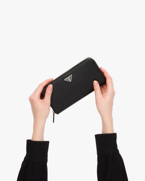 Black Large Saffiano Leather Wallet - Image 3