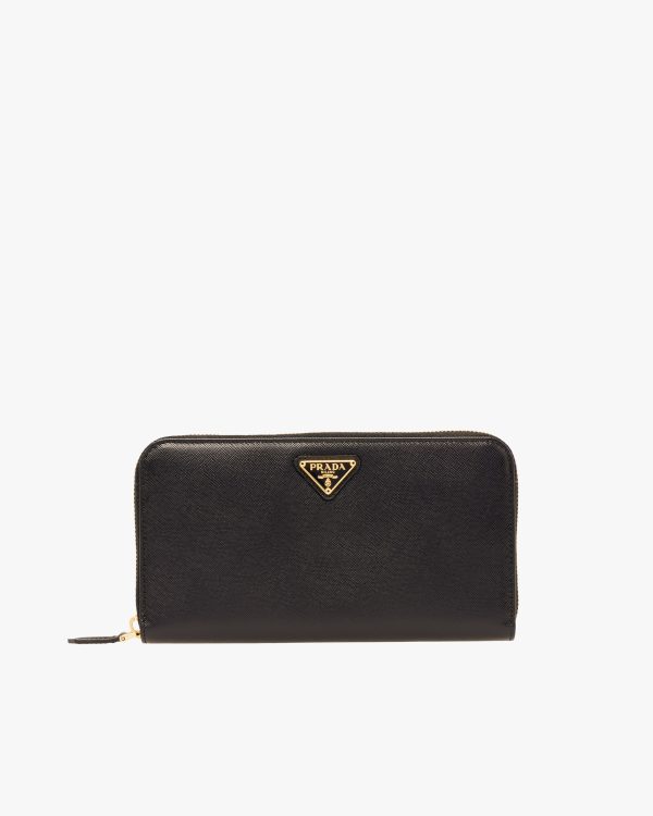 Black Large Saffiano Leather Wallet