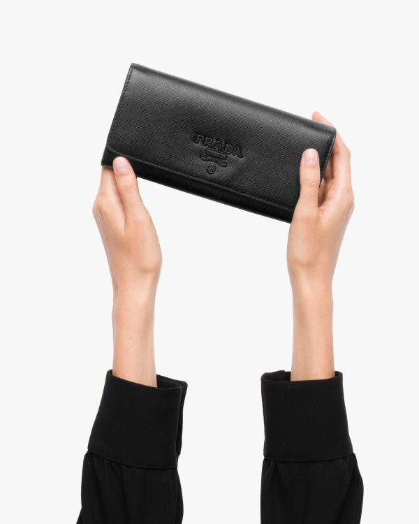 Black Large Saffiano Leather Wallet - Image 3