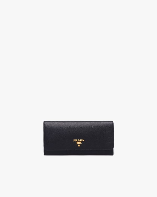 Black Large Saffiano Leather Wallet