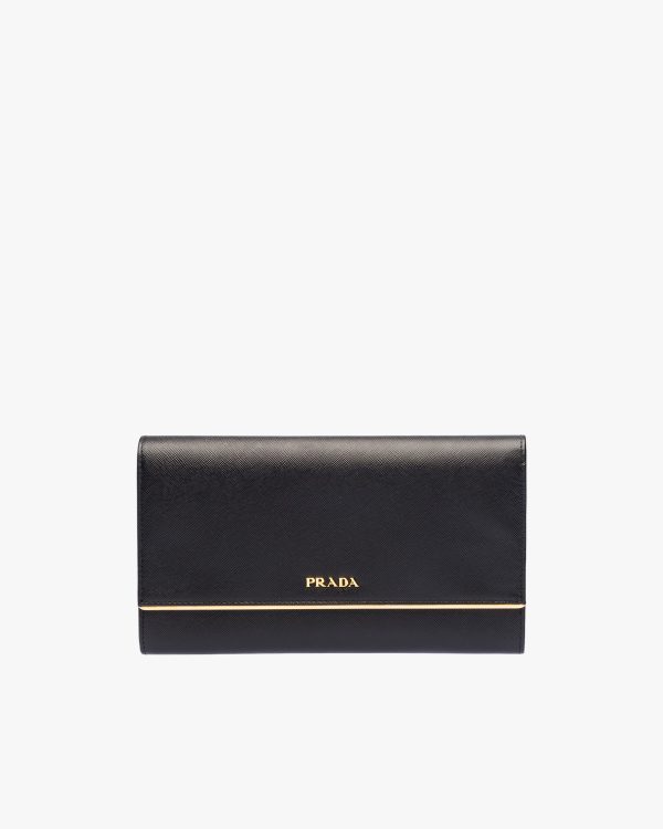Black Large Saffiano Leather Wallet