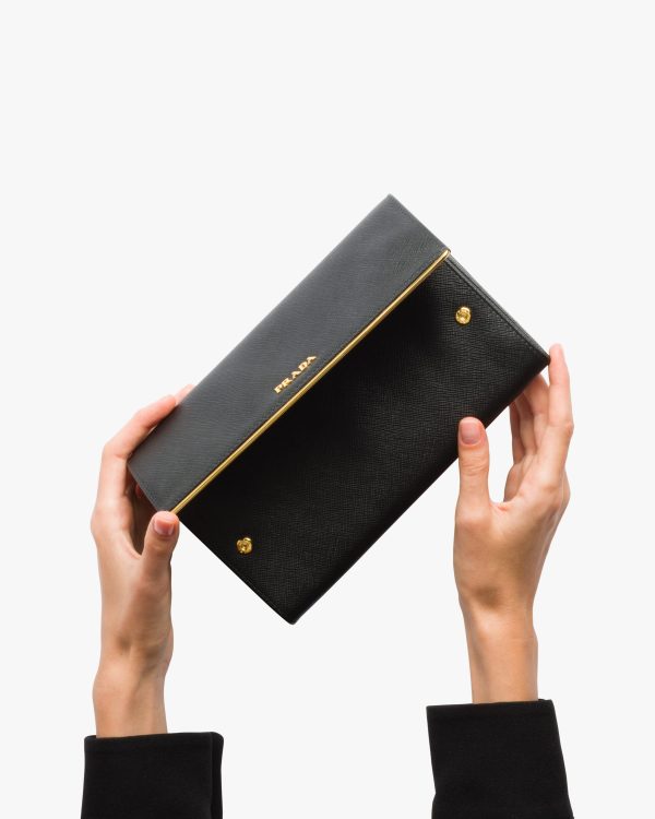 Black Large Saffiano Leather Wallet - Image 3