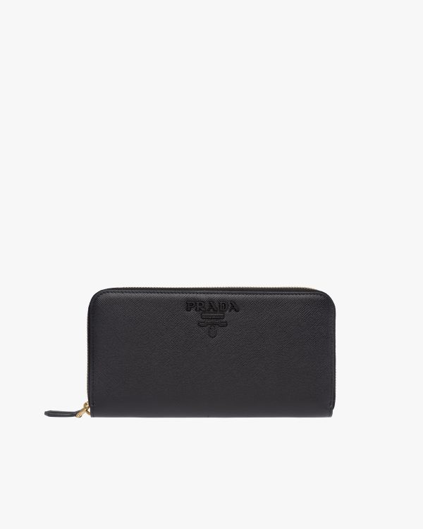Black Large Saffiano Leather Wallet