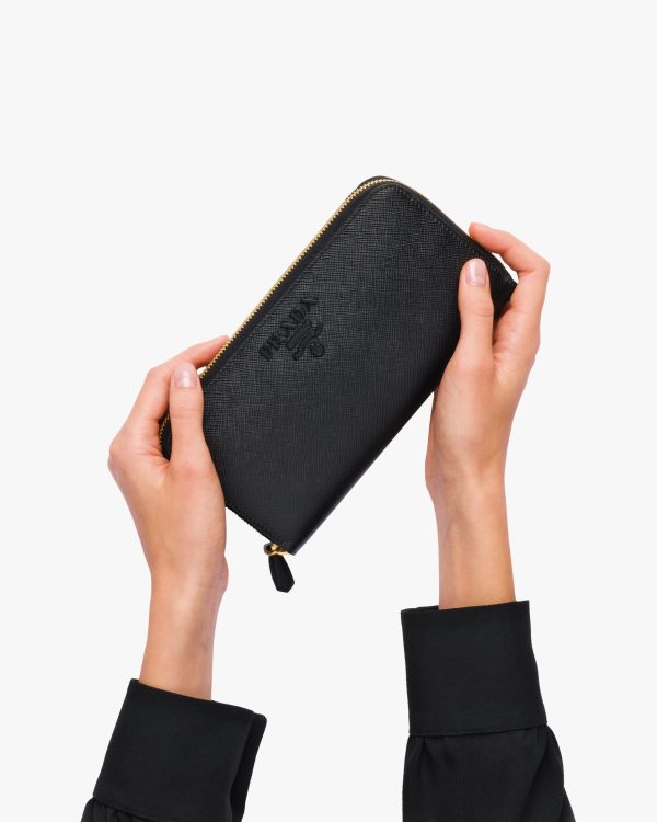 Black Large Saffiano Leather Wallet - Image 3
